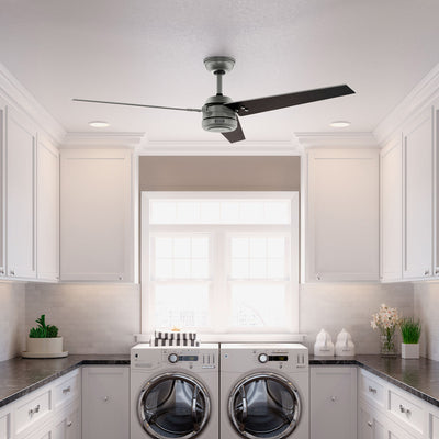 60 inch Cassius ENERGY STAR® Matte Silver Damp Rated Ceiling Fan and Wall Control