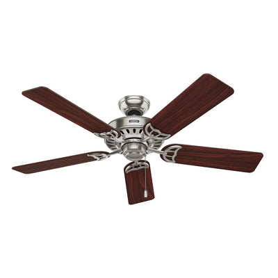 52 inch Studio Series Brushed Nickel Ceiling Fan with LED Light Kit and Pull Chain