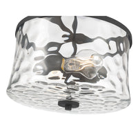 13'' Clarvyn Matte BlackClear Stone Water 2 Light Semi-Flush Mount