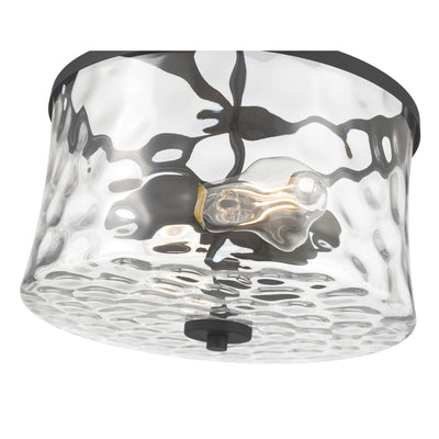 13'' Clarvyn Matte BlackClear Stone Water 2 Light Semi-Flush Mount
