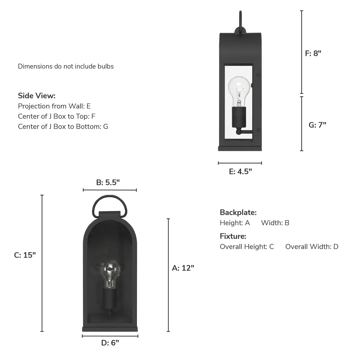 Kendra Bell 15-inch 1-light Matte Black Outdoor Wall Light with Clear Glass