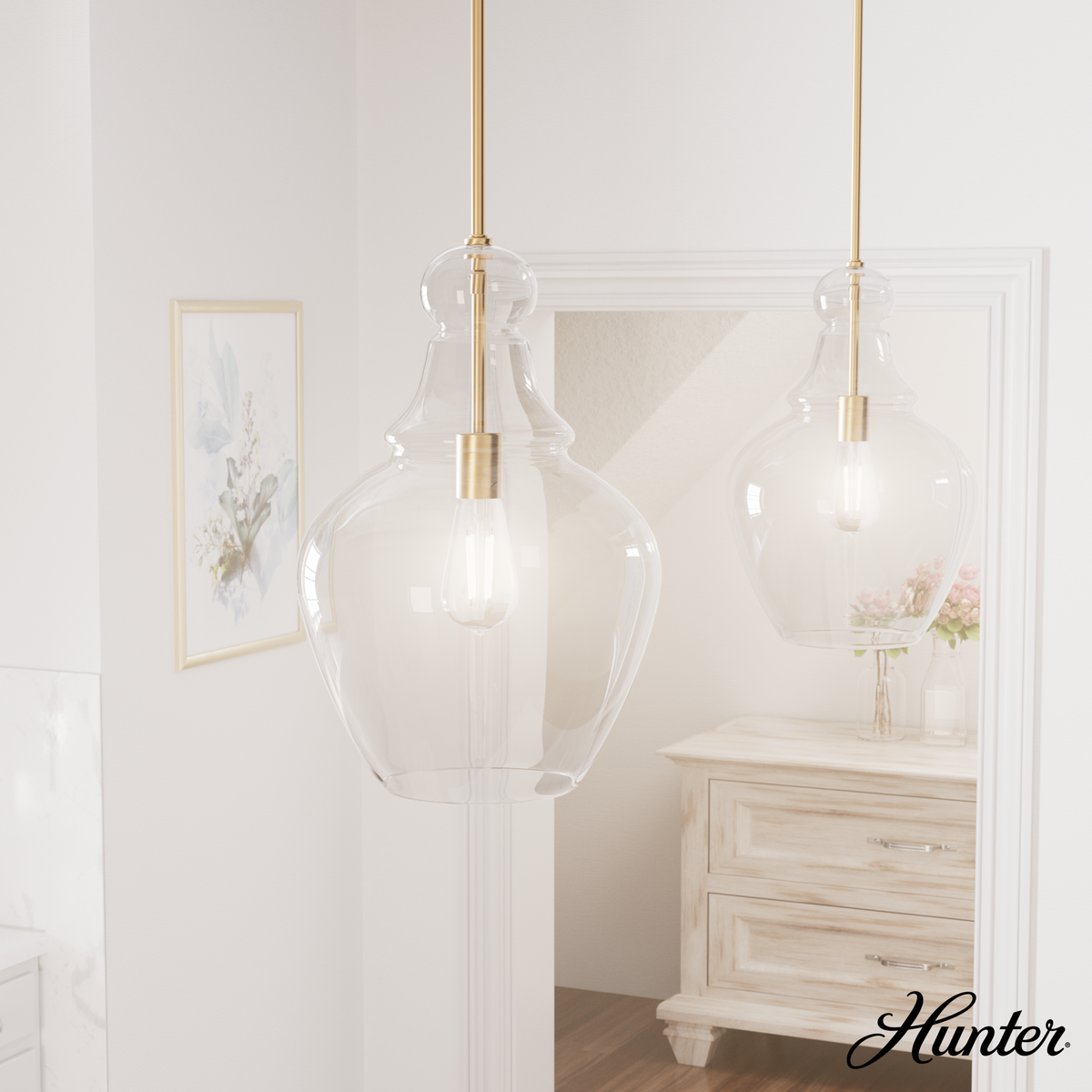 Xidane 19-inch 3-light Alturas Gold Chandelier with Clear Glass