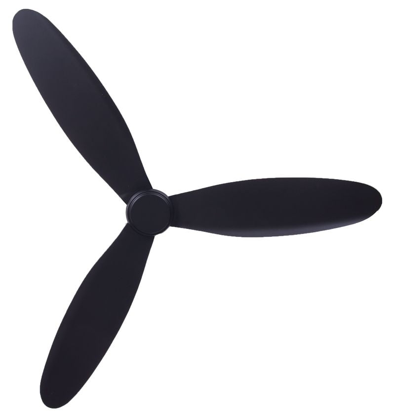52 Inch DC Black Fan with Remote and Black Blades