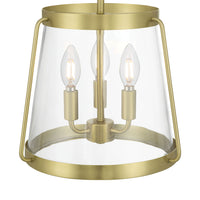 15.25'' Adabella Vintage BrassClear 3 Light Semi-Flush Mount