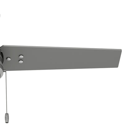 44 inch Cassius Matte Silver Damp Rated Ceiling Fan and Pull Chain