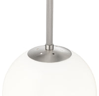12-inch Kairo Brushed Nickel 1-Light Shiny Opal Glass Pendant Light