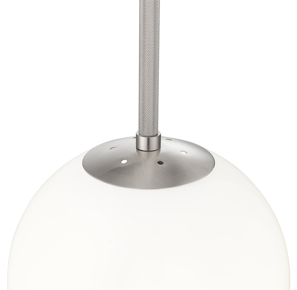 12-inch Kairo Brushed Nickel 1-Light Shiny Opal Glass Pendant Light