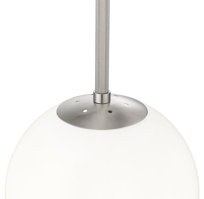 12-inch Kairo Brushed Nickel 1-Light Shiny Opal Glass Pendant Light