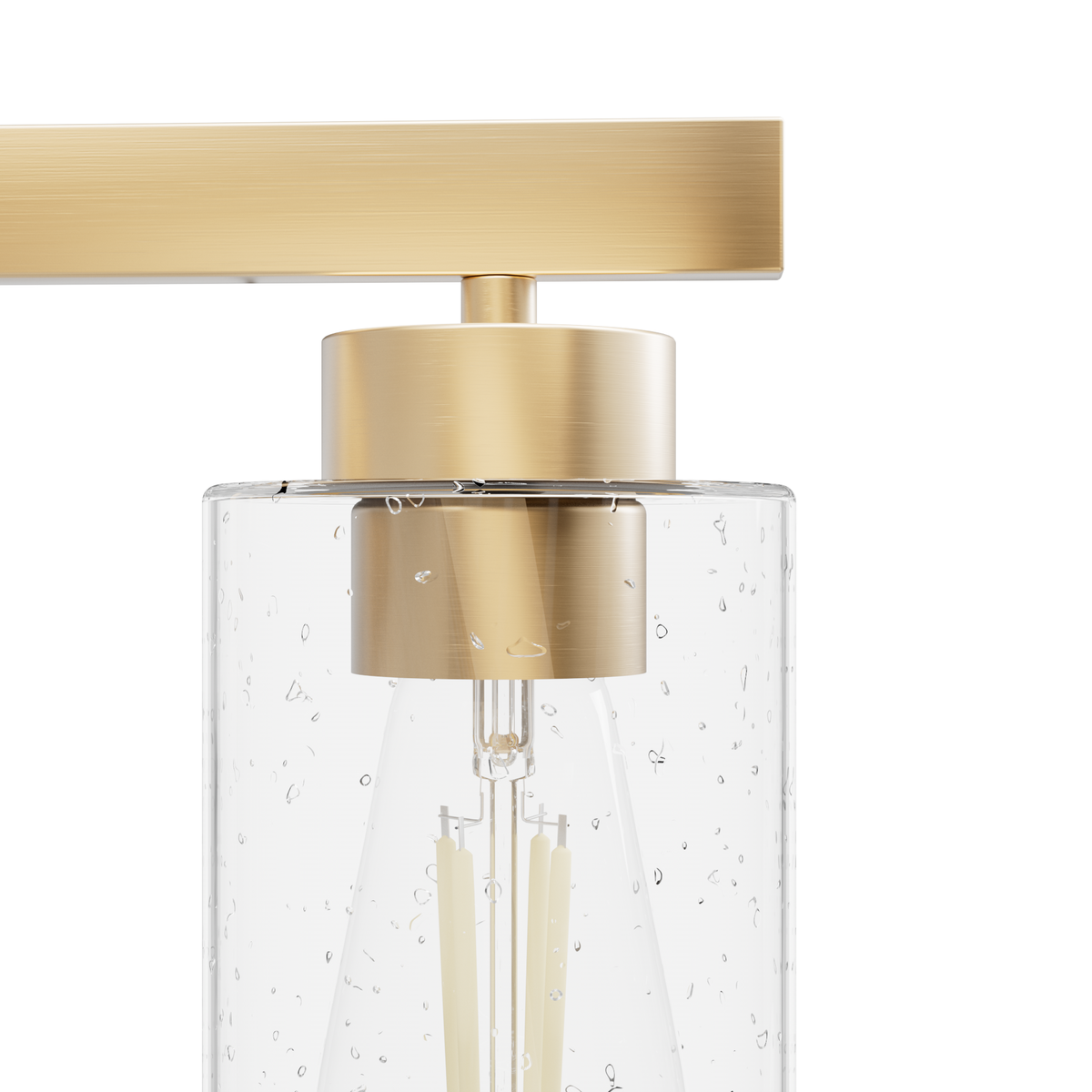 Hartland 31-inch 4-light Alturas Gold Vanity Light with Seeded Glass