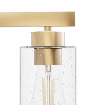 Hartland 31-inch 4-light Alturas Gold Vanity Light with Seeded Glass
