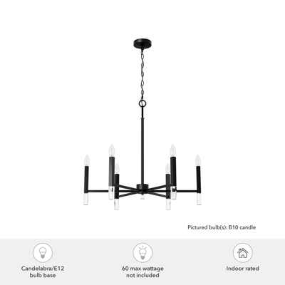 Sunjai 30-inch 6-light Matte Black Chandelier