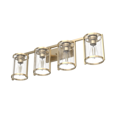 Astwood 33.25-inch 4-light Alturas Gold Vanity Light with Clear Glass