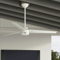 60 inch Cassius ENERGY STAR® Fresh White Damp Rated Ceiling Fan and Wall Control