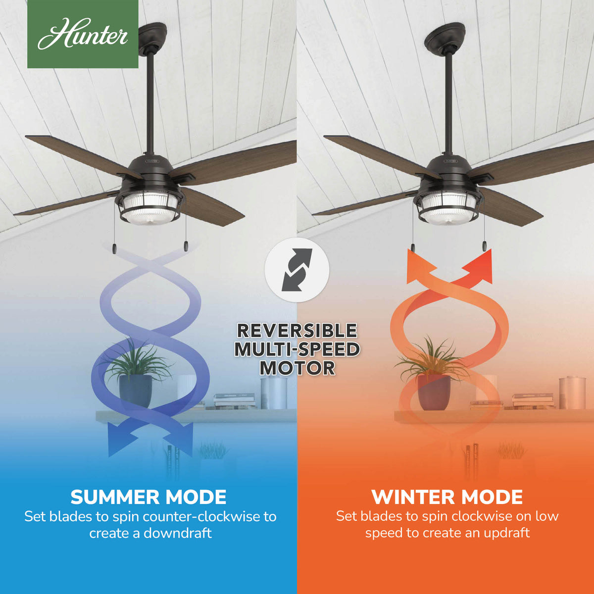 52 inch Ocala Noble Bronze Damp Rated Ceiling Fan with LED Light Kit and Pull Chain