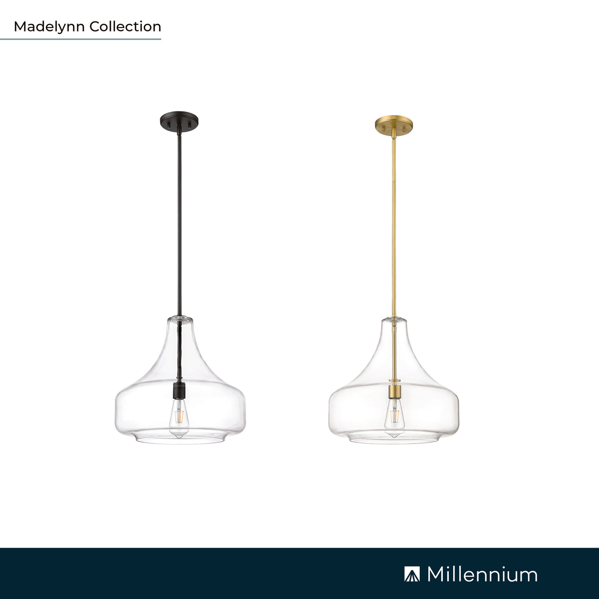 16'' Madelynn Matte Black 1 Light Pendant