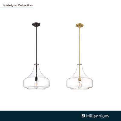 16'' Madelynn Vintage Brass 1 Light Pendant