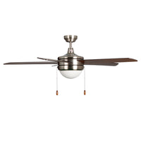 50 Inch Mirage AC Brushed Nickel Indoor Ceiling Fan 5 Walnut Blade 2 Lights Reversible