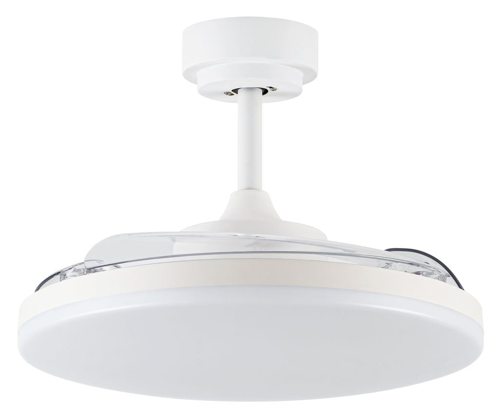 42 Inch White Retractable Blade Ceiling Fan