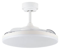 42 Inch White Retractable Blade Ceiling Fan
