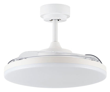 42 Inch White Retractable Blade Ceiling Fan