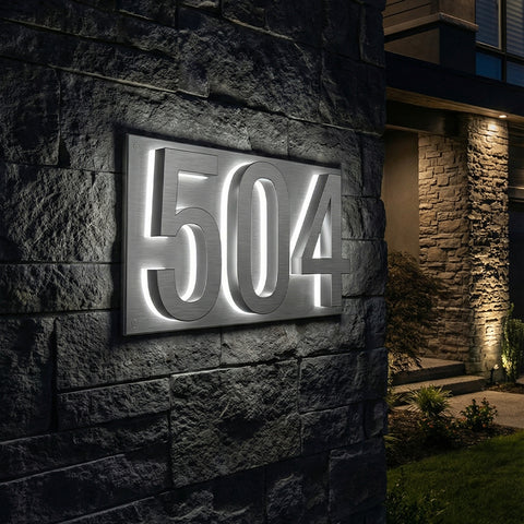 Illuminated Address Numbers - Stainless Steel - 6000K