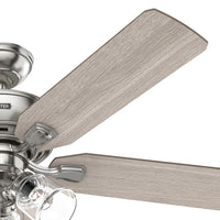 52 inch Rosner Brushed Nickel Ceiling Fan with LED Light Kit and Pull Chain