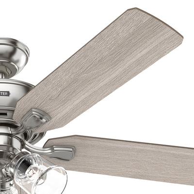 52 inch Rosner Brushed Nickel Ceiling Fan with LED Light Kit and Pull Chain