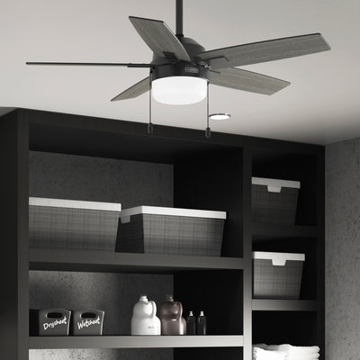 44 inch Anisten Matte Black Ceiling Fan with LED Light Kit and Pull Chain
