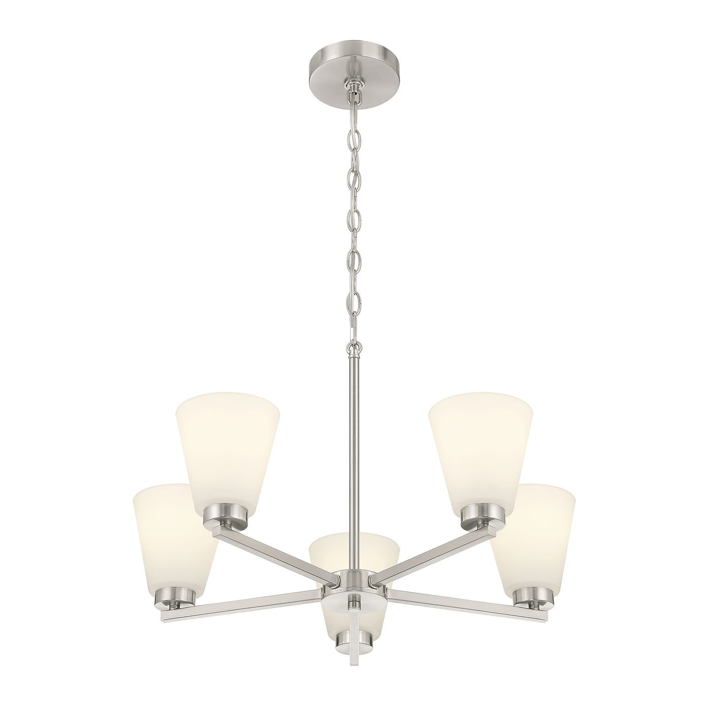 14.75'' Strayhan Brushed Nickel 5 Light Chandelier