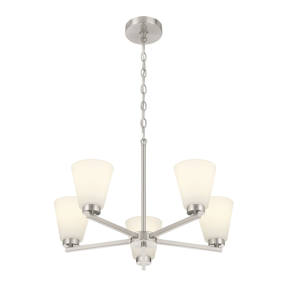 14.75'' Strayhan Brushed Nickel 5 Light Chandelier
