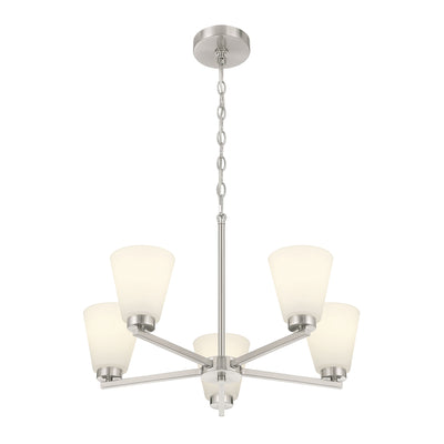 14.75'' Strayhan Brushed Nickel 5 Light Chandelier