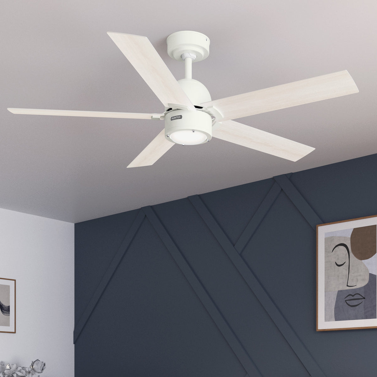 52 inch Erling ENERGY STAR® Fresh White Ceiling Fan with LED Light Kit and Handheld Remote