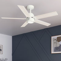 52 inch Erling ENERGY STAR® Fresh White Ceiling Fan with LED Light Kit and Handheld Remote