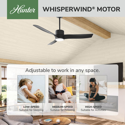 60 inch Bolsa Matte Black Ceiling Fan with LED Light Kit and Handheld Remote