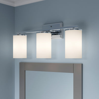 22-inch Verlana Chrome 3-Light Etched White Glass Bathroom Vanity Light