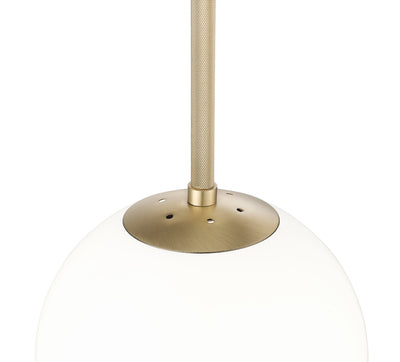 12-inch Kairo Vintage Brass 1-Light Shiny Opal Glass Pendant Light