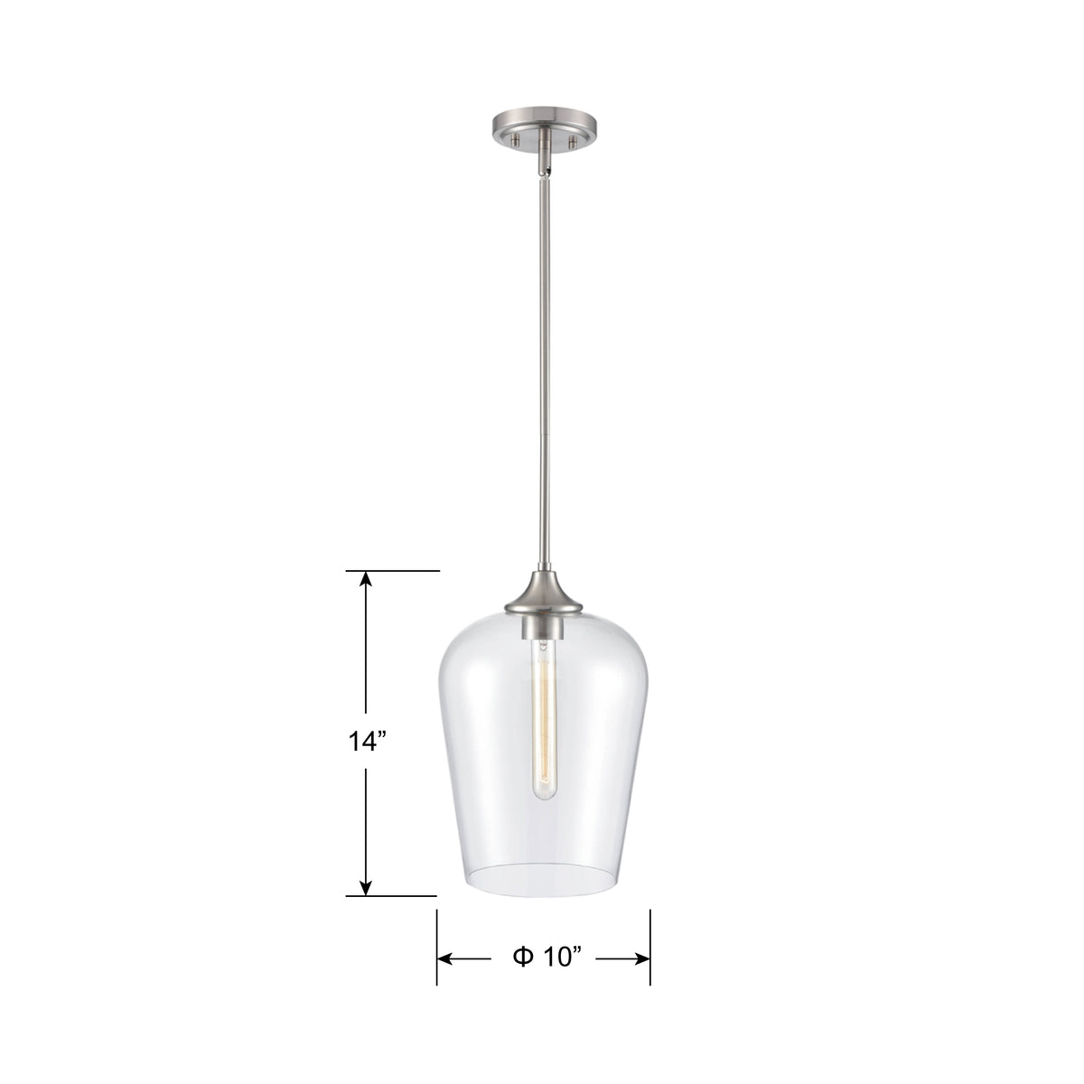 51'' Ashford Brushed Nickel 1 Light Mini Pendant