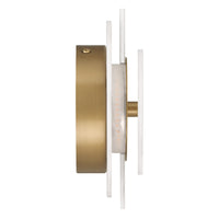 Opaline Crest 8-inch 1-light Matte White Ceramic and Luxe Gold 2500K LED Wall Sconce with Matte White Ceramic Shade