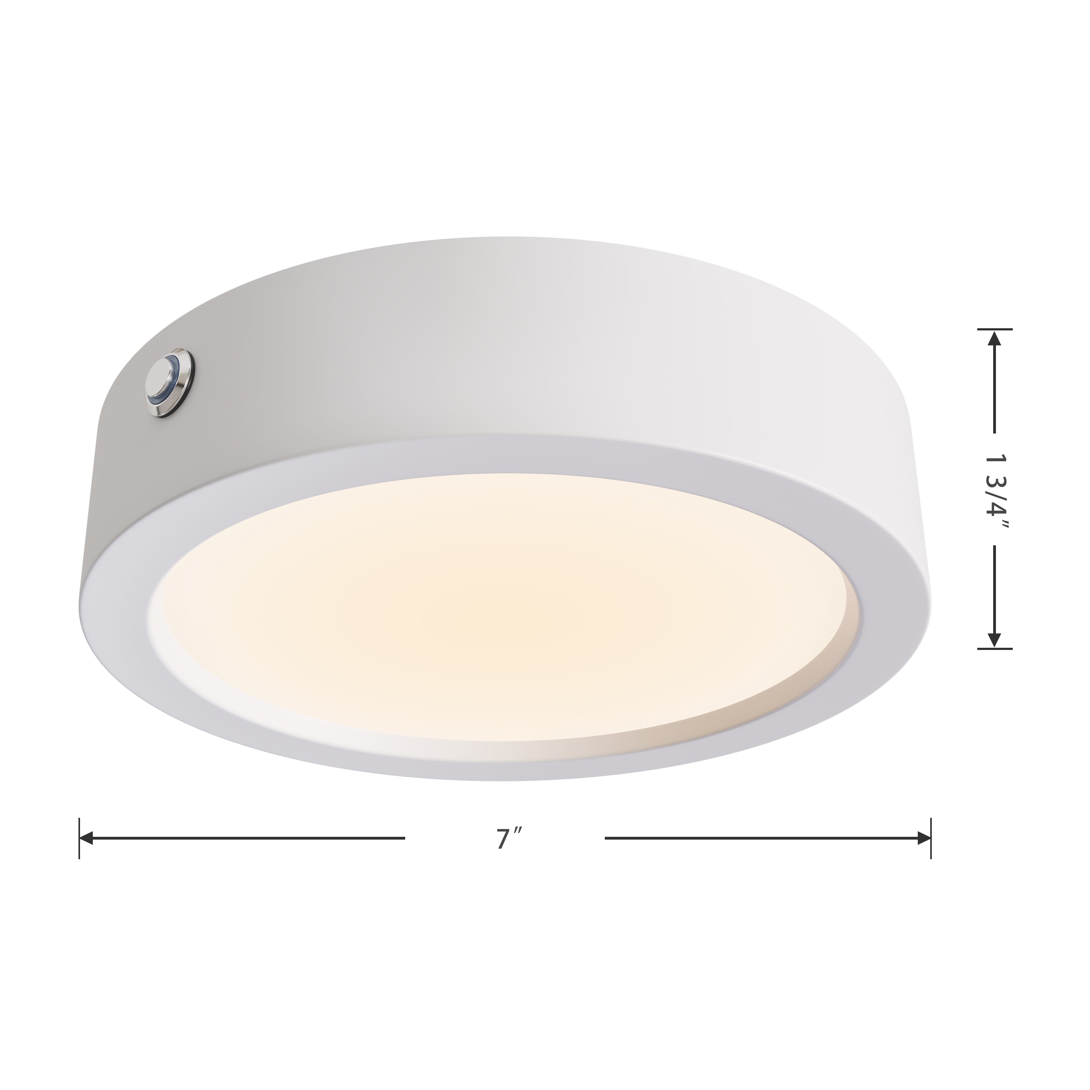 7-inch White Wall Light with 3000K Light