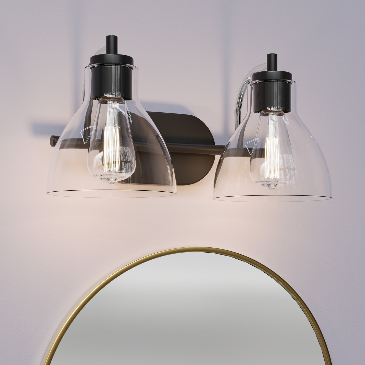 17.5'' Knightsdale Matte Black 2 Light Bath Vanity