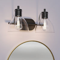 17.5'' Knightsdale Matte Black 2 Light Bath Vanity
