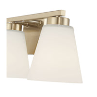 22-inch Strayhan Modern Gold 3-Light White Frosted Glass Bathroom Vanity Light