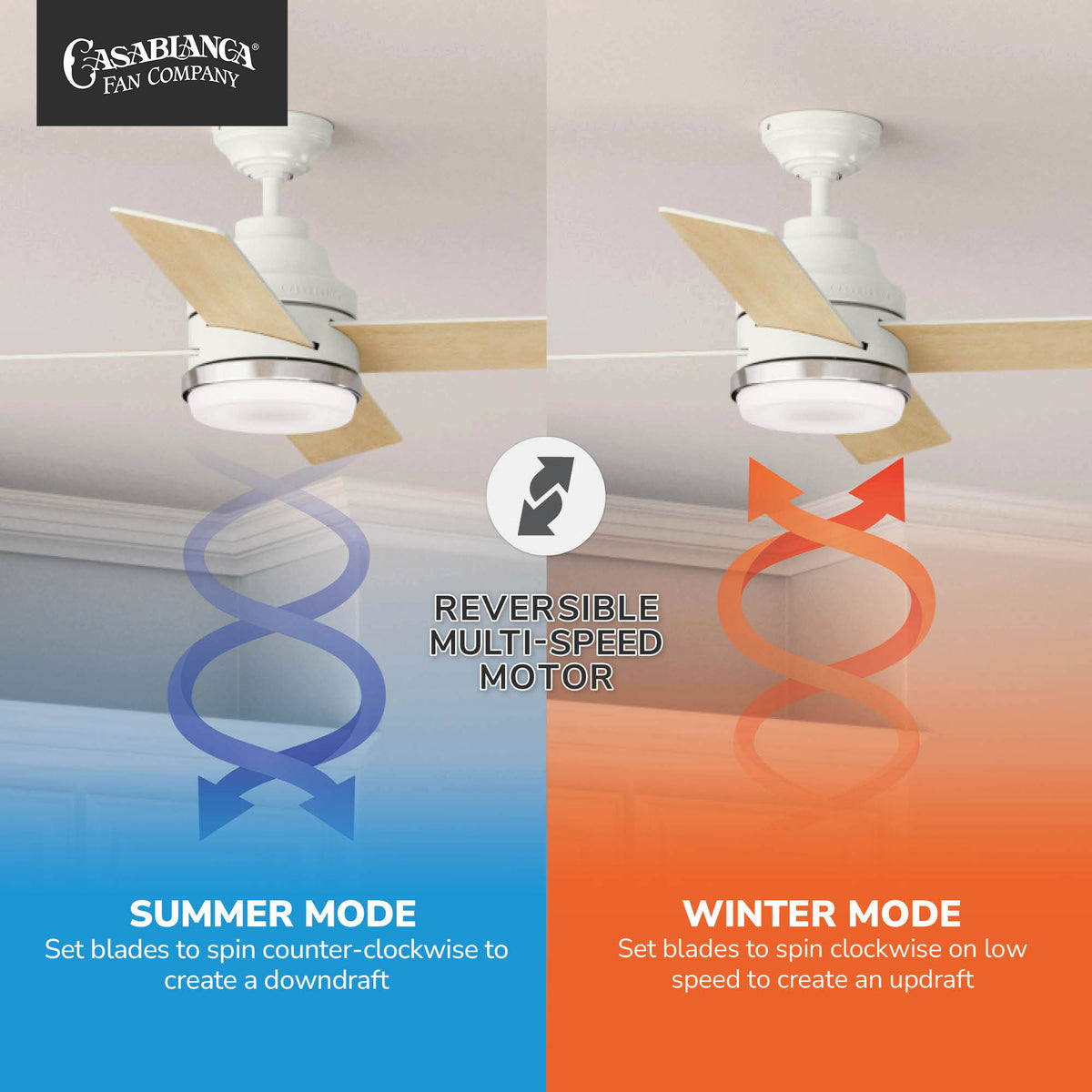 Casablanca 54 inch Daphne Fresh White Ceiling Fan with LED Light Kit and Wall Control
