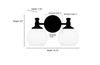 14.75'' Orlisse Brushed Nickel 2 Light Bath Vanity