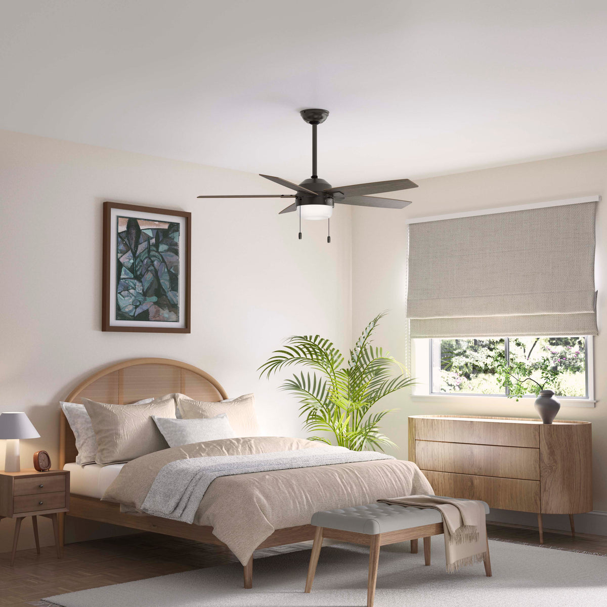 52 inch Anisten Noble Bronze Ceiling Fan with LED Light Kit and Pull Chain