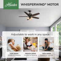 52 inch Newsome Premier Bronze Ceiling Fan with LED Light Kit and Pull Chain