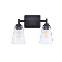 15-inch 2-light Matte Black Vanity Light