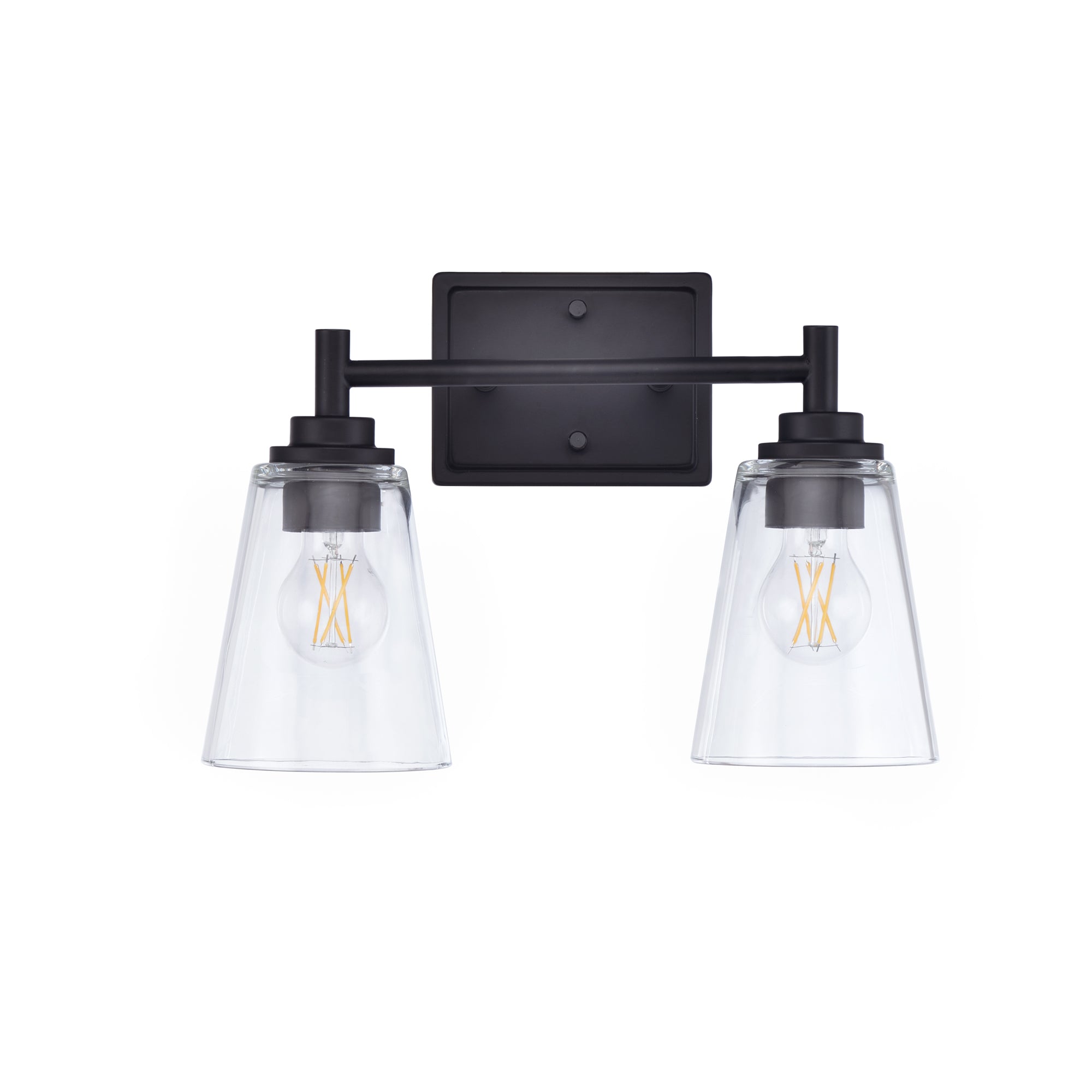 15-inch 2-light Matte Black Vanity Light