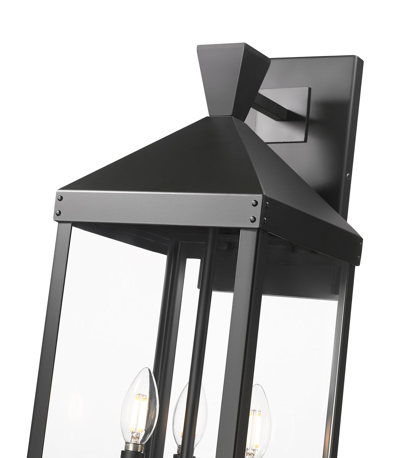 9'' Yates Powder Coated Black 3 Light Wall Sconce