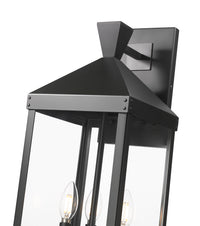 9'' Yates Powder Coated Black 3 Light Wall Sconce
